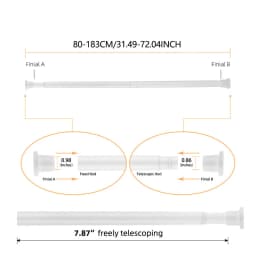 80-240CM Adjustable Curtain Rod No Drilling Telescopic Shower Curtain Pole for Balcony Bathroom Wardrobe Rod Clothes Drying Rack