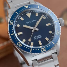 Baltany S3080 Mens Automatic Vintage Dive Watch 39mm Retro Sapphire Glowing 200M Waterproof Ocean Swimming Steel Bracelet Dress