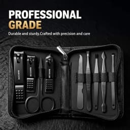 9 Pcs Portable Nail Clipper Multi Kit with Cuticle Trimmer Toenail Scissors Ear Nail File Tweezers Suitable for Travel Home
