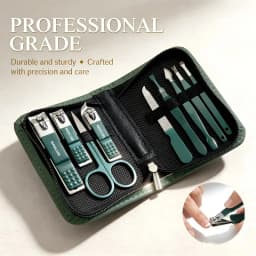 9 Pcs Portable Nail Clipper Multi Kit with Cuticle Trimmer Toenail Scissors Ear Nail File Tweezers Suitable for Travel Home