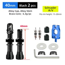 Deemount 2PCS Bicycle Tubeless Schrader Nipple A/V Valves Brass Core CNC Machined Anodized for MTB Road Bike Tubeless Rims