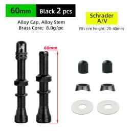 Deemount 2PCS Bicycle Tubeless Schrader Nipple A/V Valves Brass Core CNC Machined Anodized for MTB Road Bike Tubeless Rims