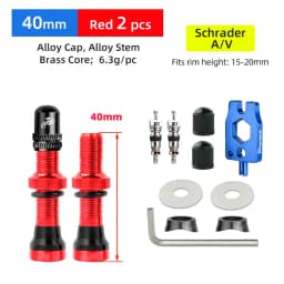 Deemount 2PCS Bicycle Tubeless Schrader Nipple A/V Valves Brass Core CNC Machined Anodized for MTB Road Bike Tubeless Rims