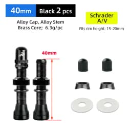 Deemount 2PCS Bicycle Tubeless Schrader Nipple A/V Valves Brass Core CNC Machined Anodized for MTB Road Bike Tubeless Rims