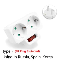 EU Extension Socket ON/OFF Switch 16A 250V Standard Plug Adapter Conversion Sockets Germany Plug 1 to 2 or 1 to 3 Way AC Outlets