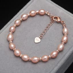 Natural freshwater pearl bracelet Real Pearl Bracelet Female Adjustable Rice Beads Bracelet For Girl Birthday Present