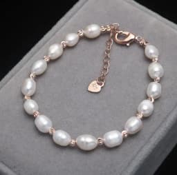 Natural freshwater pearl bracelet Real Pearl Bracelet Female Adjustable Rice Beads Bracelet For Girl Birthday Present