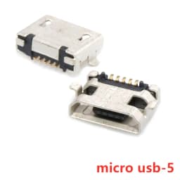 10pcs/Lot  Micro USB 5 Pin SMT Socket Connector Type B Female Placement SMD DIP USB Charging Connectors