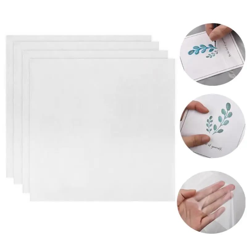 4pcs/set Water Soluble Embroidery Stabiliser Wash Away Cold Water Soluble Film Water Solute Embroidery Backing DIY Craft Making