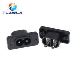 1PCS Pure Copper AC Power Socket Weldable Socket With Switch 2-Hole 3-Core AC Power Charging Port DB ower Socket