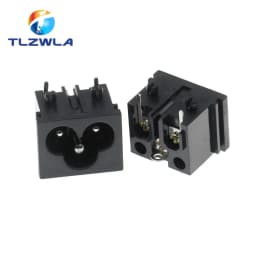 1PCS Pure Copper AC Power Socket Weldable Socket With Switch 2-Hole 3-Core AC Power Charging Port DB ower Socket