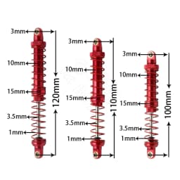 Metal 70mm 80mm 90mm 100mm 110mm 120mm Shock Absorber Oil Damper for 1/10 RC Crawler Car Axial SCX10 AXI03007 RBX10 D90 TRX4