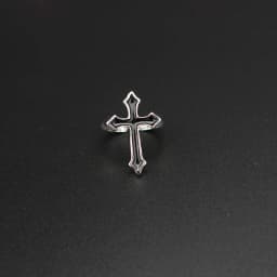 1PC Vintage Black Big Cross Open Ring For Women Party Jewelry Men Trendy Gothic Metal Color Finger Ring Anillo