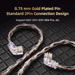 QKZ T1 200 Core 8 Strand OFC Copper Silver Plated Earphone Upgrade Cable KZ C Pin QDC Pin for EDX PRO ZSN PRO Castor TRN MT1 CCA