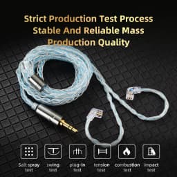 QKZ T1 200 Core 8 Strand OFC Copper Silver Plated Earphone Upgrade Cable KZ C Pin QDC Pin for EDX PRO ZSN PRO Castor TRN MT1 CCA