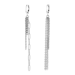 CIAXY Silver Color Asymmetrical Long Earrings for Women Temperament Tassel Ear Chain Ear Buckles Fashion Indian Jewelry Gift