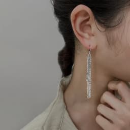 CIAXY Silver Color Asymmetrical Long Earrings for Women Temperament Tassel Ear Chain Ear Buckles Fashion Indian Jewelry Gift