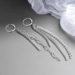 CIAXY Silver Color Asymmetrical Long Earrings for Women Temperament Tassel Ear Chain Ear Buckles Fashion Indian Jewelry Gift