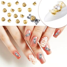 15 Pieces Spinning Nail Charms 3D Nail Art Rotating Charm Rotating Bearing Nail Art Tool Nail Rings Jewelry Rotating Nail Tools