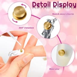 15 Pieces Spinning Nail Charms 3D Nail Art Rotating Charm Rotating Bearing Nail Art Tool Nail Rings Jewelry Rotating Nail Tools