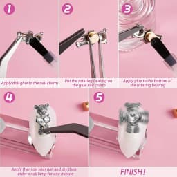 15 Pieces Spinning Nail Charms 3D Nail Art Rotating Charm Rotating Bearing Nail Art Tool Nail Rings Jewelry Rotating Nail Tools