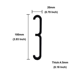 4 Inch 100mm Self Adhesive Big Modern Door Number for Exterior House Apartment Plaque Mailbox Address Digits Sticker Sign Black