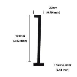 4 Inch 100mm Self Adhesive Big Modern Door Number for Exterior House Apartment Plaque Mailbox Address Digits Sticker Sign Black