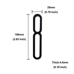 4 Inch 100mm Self Adhesive Big Modern Door Number for Exterior House Apartment Plaque Mailbox Address Digits Sticker Sign Black