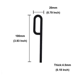 4 Inch 100mm Self Adhesive Big Modern Door Number for Exterior House Apartment Plaque Mailbox Address Digits Sticker Sign Black