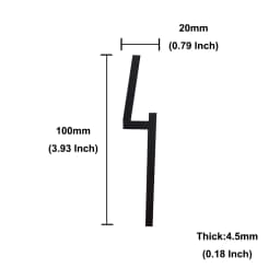 4 Inch 100mm Self Adhesive Big Modern Door Number for Exterior House Apartment Plaque Mailbox Address Digits Sticker Sign Black