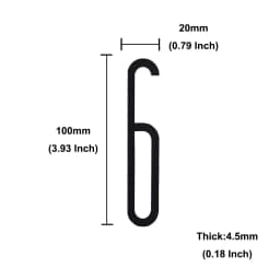4 Inch 100mm Self Adhesive Big Modern Door Number for Exterior House Apartment Plaque Mailbox Address Digits Sticker Sign Black