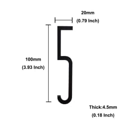 4 Inch 100mm Self Adhesive Big Modern Door Number for Exterior House Apartment Plaque Mailbox Address Digits Sticker Sign Black