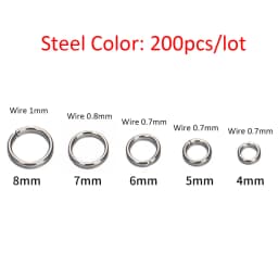 100-200pcs 4-10mm Stainless Steel Split Rings Open Jump Rings Connectors For Jewelry Making DIY Components Findings