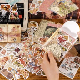 60pcs/1lot Kawaii Stationery Stickers Retro Memory Room Series Junk Journal Diary Decorative Mobile Stickers Scrapbooking DIY