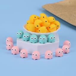 LOFCA 5pcs Ghost Bead Silicone BPA Free DIY For Silicone Jewelry Bracelet Necklace Accessories for making Make bracelets