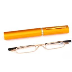 IENJOY Small Reading Glasses With Metal Case Men Women Reading Glasses Mini Portable Pen Presbyopic Glasses 2.0 1.0 1.5 2.5