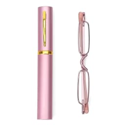 IENJOY Small Reading Glasses With Metal Case Men Women Reading Glasses Mini Portable Pen Presbyopic Glasses 2.0 1.0 1.5 2.5