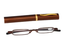 IENJOY Small Reading Glasses With Metal Case Men Women Reading Glasses Mini Portable Pen Presbyopic Glasses 2.0 1.0 1.5 2.5
