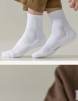 1 Pair Socks Men's Cotton Deodorant Winter Towel Bottom with Velvet Mid-Tube White Stockings Thickened Sports Basketball Socks