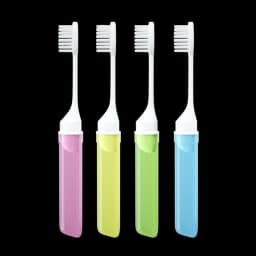Mini Travel Toothbrush Foldable Portable Small Dental Brush Folding Traveling Adult Toothbrush in Transparent Candy Colors