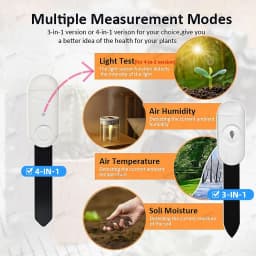 3-in-1/4-in-1 Zigbee Soil Moisture Sensor Humidity Meter Temperature Tester Light Detector Work With Tuya Smart Life 2MQTT HA