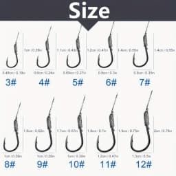 Ackibbik 50pcs Small Size Fishing Hooks With PE Line 3#-12# Pre Tied Fishing Hooks String Hook Sub-line Hook for Carp Fishing