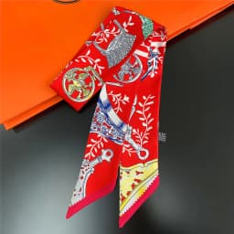 Knot Print Summer Scarf 2024 Luxury Brand Design Women Skinny Bag Scarves Hair Band Neck Silk Scarf For Ladies Foulard Headband