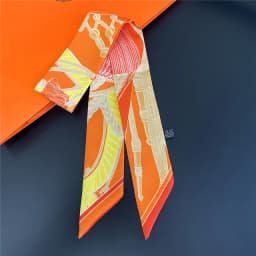 Knot Print Summer Scarf 2024 Luxury Brand Design Women Skinny Bag Scarves Hair Band Neck Silk Scarf For Ladies Foulard Headband
