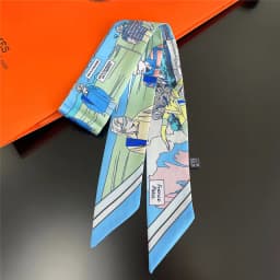 Knot Print Summer Scarf 2024 Luxury Brand Design Women Skinny Bag Scarves Hair Band Neck Silk Scarf For Ladies Foulard Headband