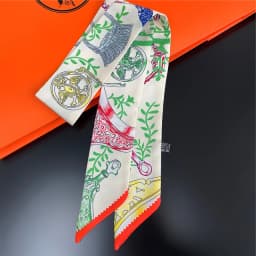 Knot Print Summer Scarf 2024 Luxury Brand Design Women Skinny Bag Scarves Hair Band Neck Silk Scarf For Ladies Foulard Headband