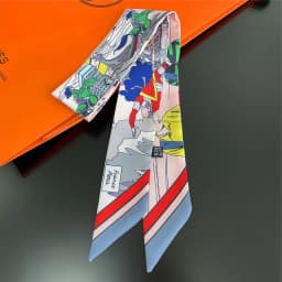 Knot Print Summer Scarf 2024 Luxury Brand Design Women Skinny Bag Scarves Hair Band Neck Silk Scarf For Ladies Foulard Headband