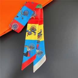Knot Print Summer Scarf 2024 Luxury Brand Design Women Skinny Bag Scarves Hair Band Neck Silk Scarf For Ladies Foulard Headband