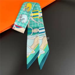 Knot Print Summer Scarf 2024 Luxury Brand Design Women Skinny Bag Scarves Hair Band Neck Silk Scarf For Ladies Foulard Headband