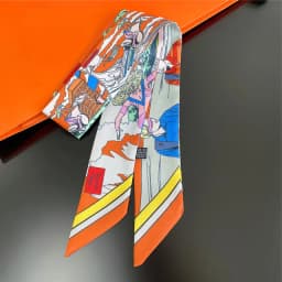 Knot Print Summer Scarf 2024 Luxury Brand Design Women Skinny Bag Scarves Hair Band Neck Silk Scarf For Ladies Foulard Headband